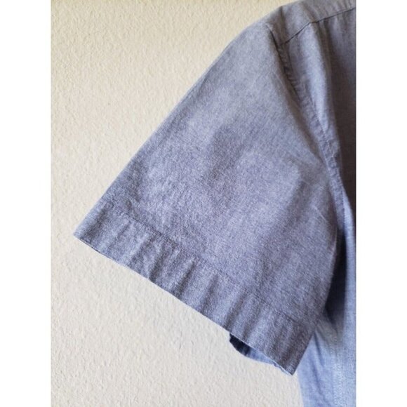 Tommy Hilfiger Mens Classic Fit Shirt Short Sleeve Blue Chambray Button XL - Picture 5 of 11